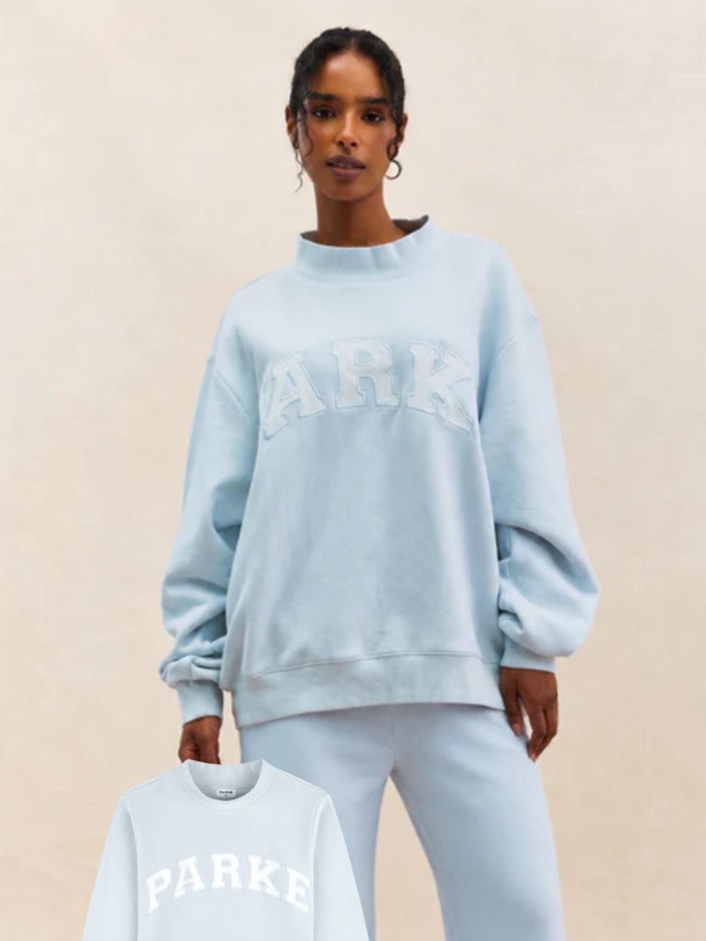 Heritage Parke Varsity Mockneck Sweatshirt - Frosting L/XL NEW